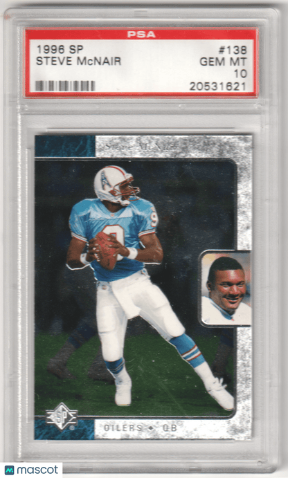 STEVE McNAIR 1996 Upper Deck SP 138 PSA 10 GEM MINT - OILERS - Columbia Hobby - Sports Card Boxes - Toploaders - Card Savers