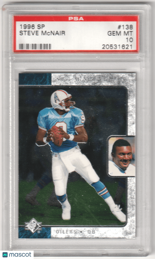 STEVE McNAIR 1996 Upper Deck SP 138 PSA 10 GEM MINT - OILERS - Columbia Hobby - Sports Card Boxes - Toploaders - Card Savers