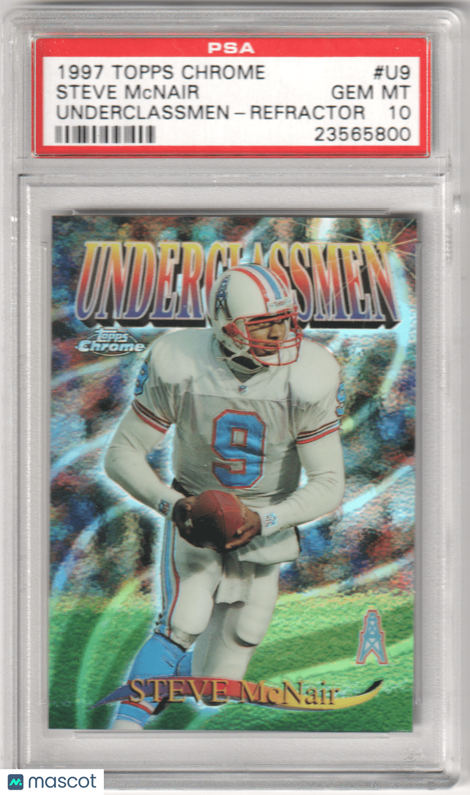 STEVE McNAIR 1997 Topps Chrome Underclassmen Underclassemen Refractor PSA 10 GEM - Columbia Hobby - Sports Card Boxes - Toploaders - Card Savers