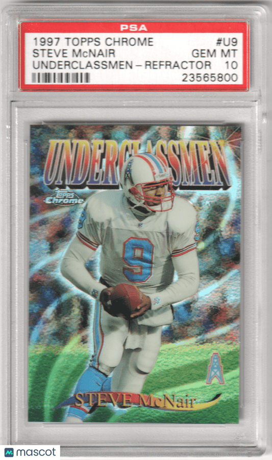 STEVE McNAIR 1997 Topps Chrome Underclassmen Underclassemen Refractor PSA 10 GEM - Columbia Hobby - Sports Card Boxes - Toploaders - Card Savers