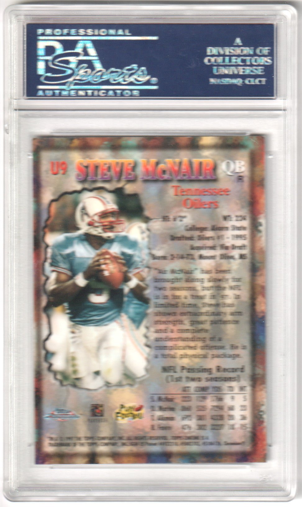 STEVE McNAIR 1997 Topps Chrome Underclassmen Underclassemen Refractor PSA 10 GEM - Columbia Hobby - Sports Card Boxes - Toploaders - Card Savers