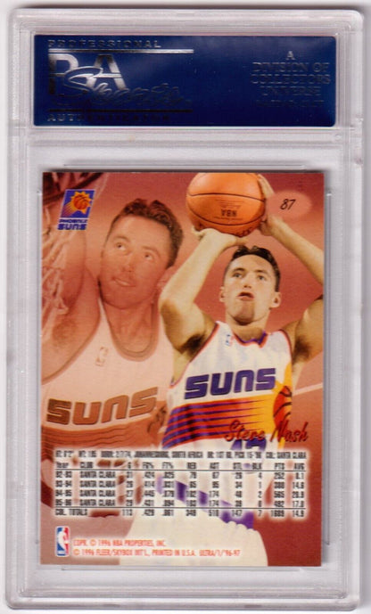 STEVE NASH 1996 - 67 Fleer Ultra Rookie RC #87 PSA 10 GEM MINT - SUNS - Columbia Hobby - Sports Card Boxes - Toploaders - Card Savers