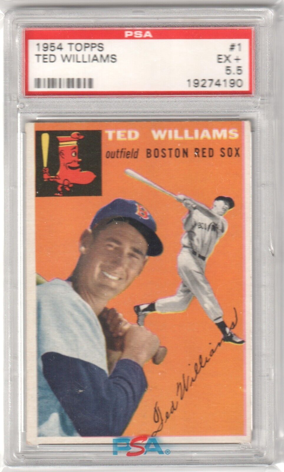 TED WILLIAMS 1954 Topps #1 PSA 5.5 EX+ - RED SOX - Columbia Hobby - Sports Card Boxes - Toploaders - Card Savers