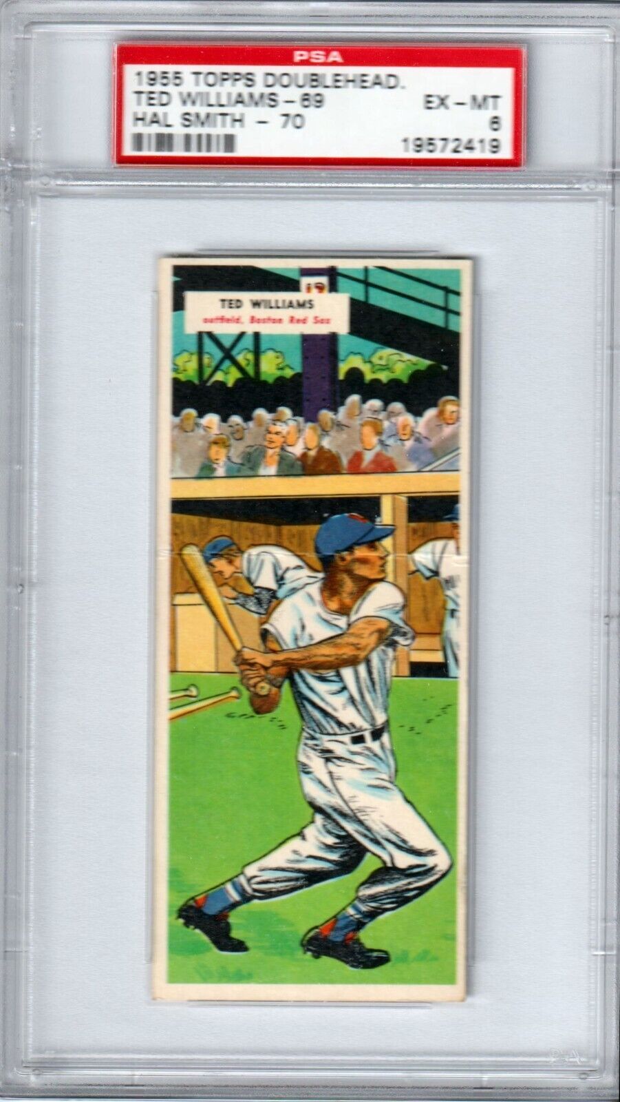 TED WILLIAMS 1955 Topps Double Headers Hal Smith #69 #70 PSA 6 EX - MT - RED SOX - Columbia Hobby - Sports Card Boxes - Toploaders - Card Savers