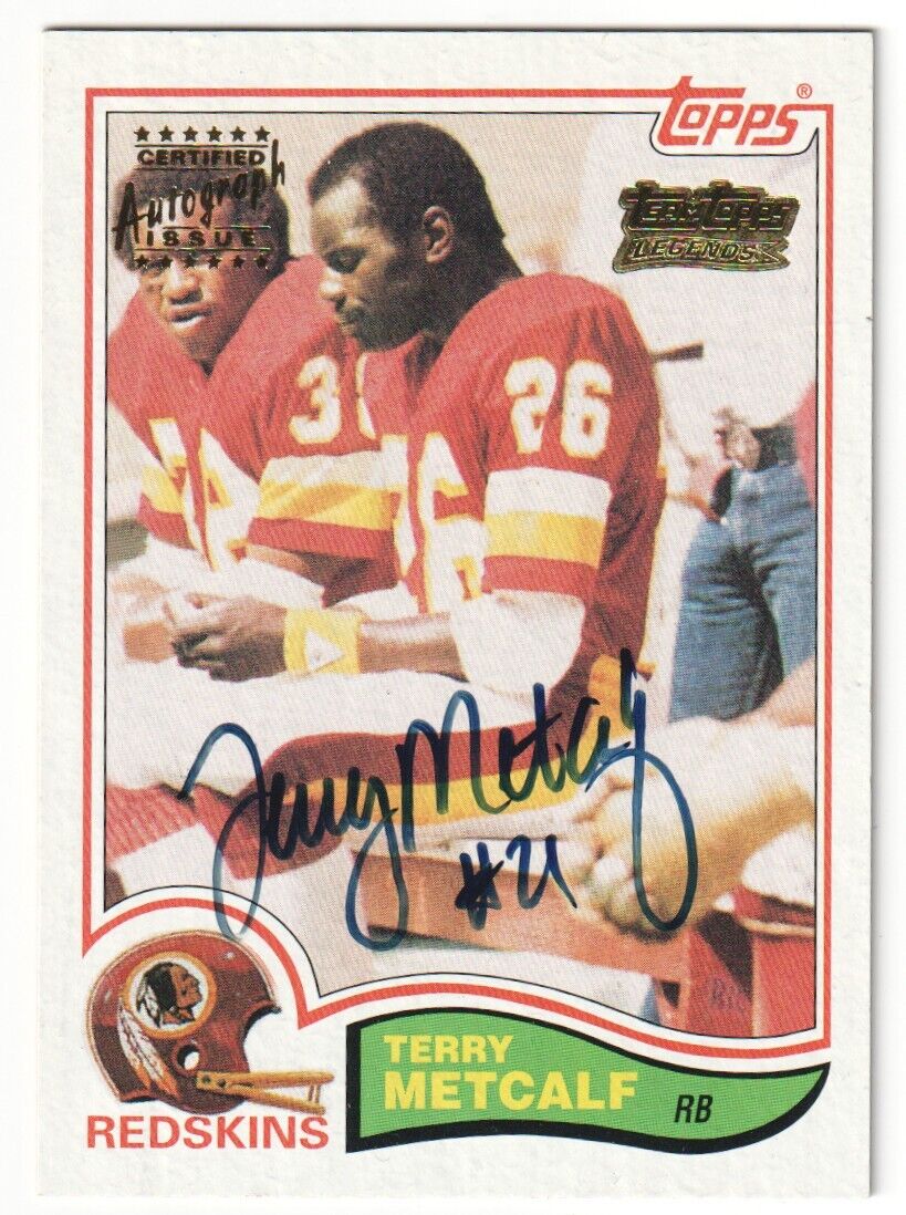 TERRY METCALF 2001 Topps Team Legends Autograph Auto - REDSKINS - Columbia Hobby - Sports Card Boxes - Toploaders - Card Savers