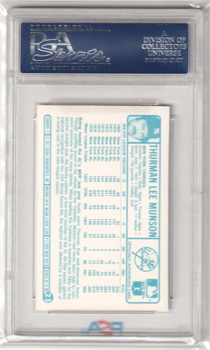 THURMAN MUNSON 1977 Kellogg's 3 - D Super Stars #23 PSA 9 MINT - YANKEES - Columbia Hobby - Sports Card Boxes - Toploaders - Card Savers
