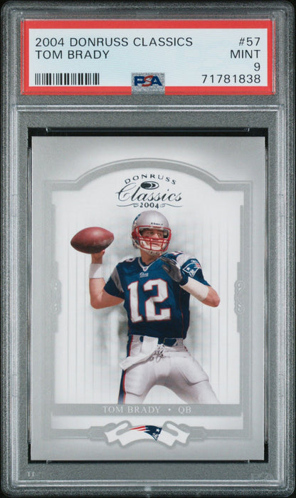 TOM BRADY 2004 Donruss Classics #57 PSA 9 MINT - PATRIOTS - Columbia Hobby - Sports Card Boxes - Toploaders - Card Savers