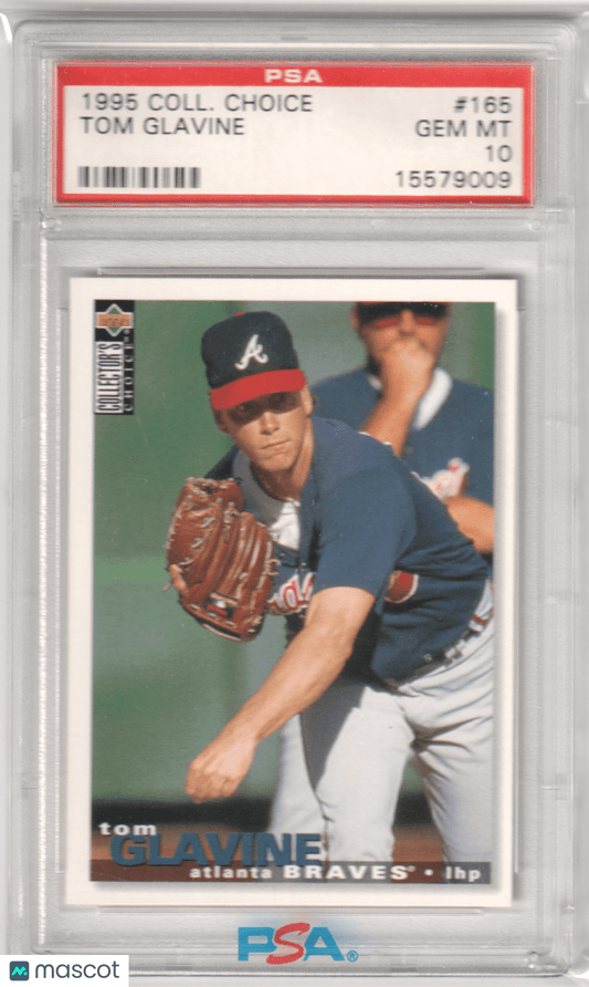 TOM GLAVINE 1995 Upper Deck Collector's Choice #165 PSA 10 GEM MINT - BRAVES - Columbia Hobby - Sports Card Boxes - Toploaders - Card Savers