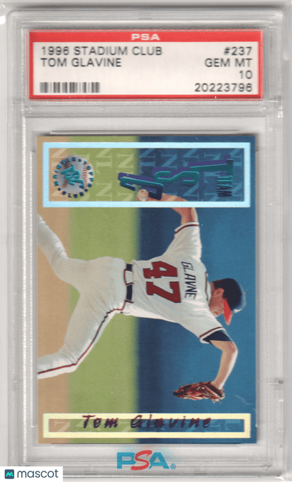 TOM GLAVINE 1996 Topps Stadium Club 237 PSA 10 GEM MINT Pop 2 - BRAVES - Columbia Hobby - Sports Card Boxes - Toploaders - Card Savers