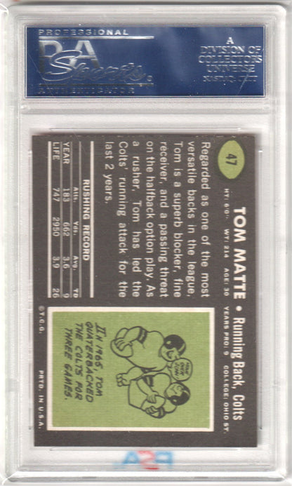TOM MATTE 1969 Topps 47 PSA 8 NM - MT - COLTS - Columbia Hobby - Sports Card Boxes - Toploaders - Card Savers
