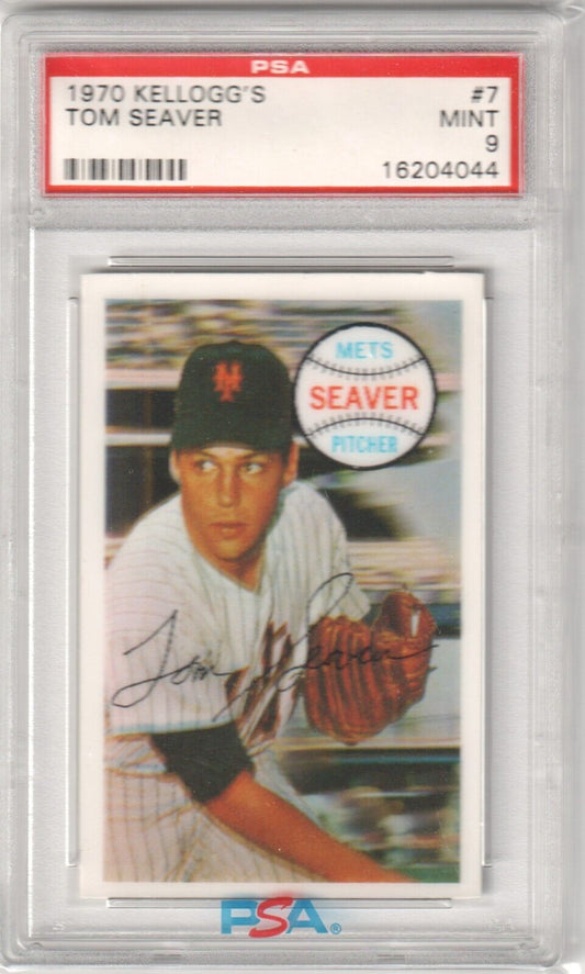 TOM SEAVER 1970 Kellogg's #7 PSA 9 MINT - METS - Columbia Hobby - Sports Card Boxes - Toploaders - Card Savers
