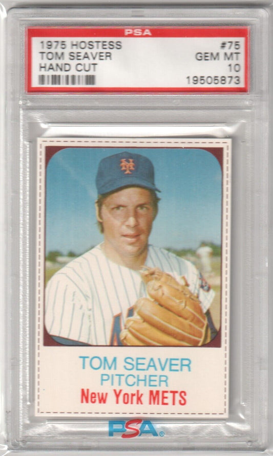 TOM SEAVER 1975 Hostess #75 PSA 10 GEM MINT - METS - Columbia Hobby - Sports Card Boxes - Toploaders - Card Savers