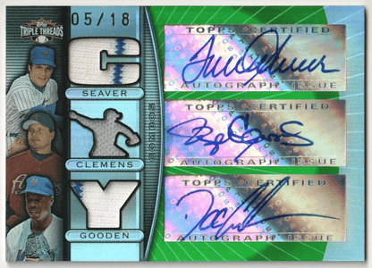 TOM SEAVER DWIGHT GOODEN ROGER CLEMENS 2007 Topps Triple Threads Autograph #/18 - Columbia Hobby - Sports Card Boxes - Toploaders - Card Savers