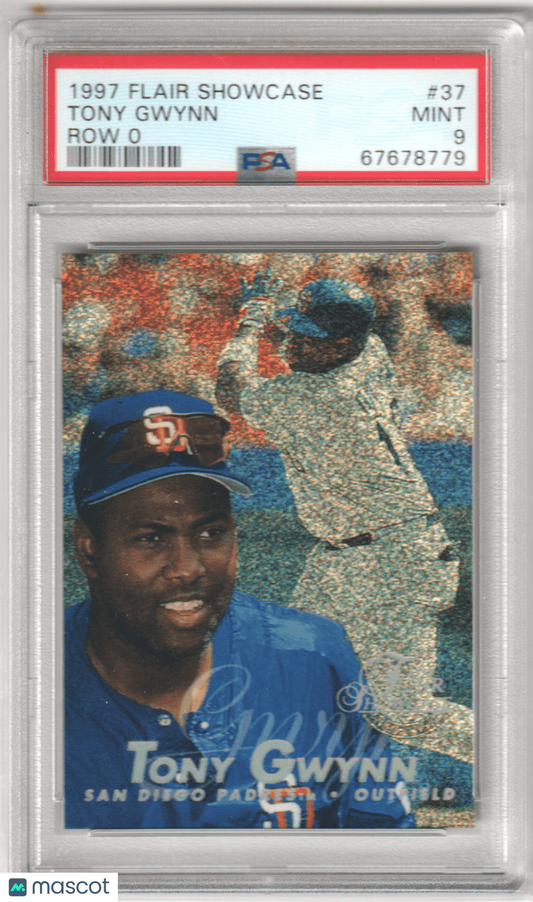 TONY GWYNN 1997 Flair Showcase 37 Row 0 PSA 9 MINT - PADRES - Columbia Hobby - Sports Card Boxes - Toploaders - Card Savers