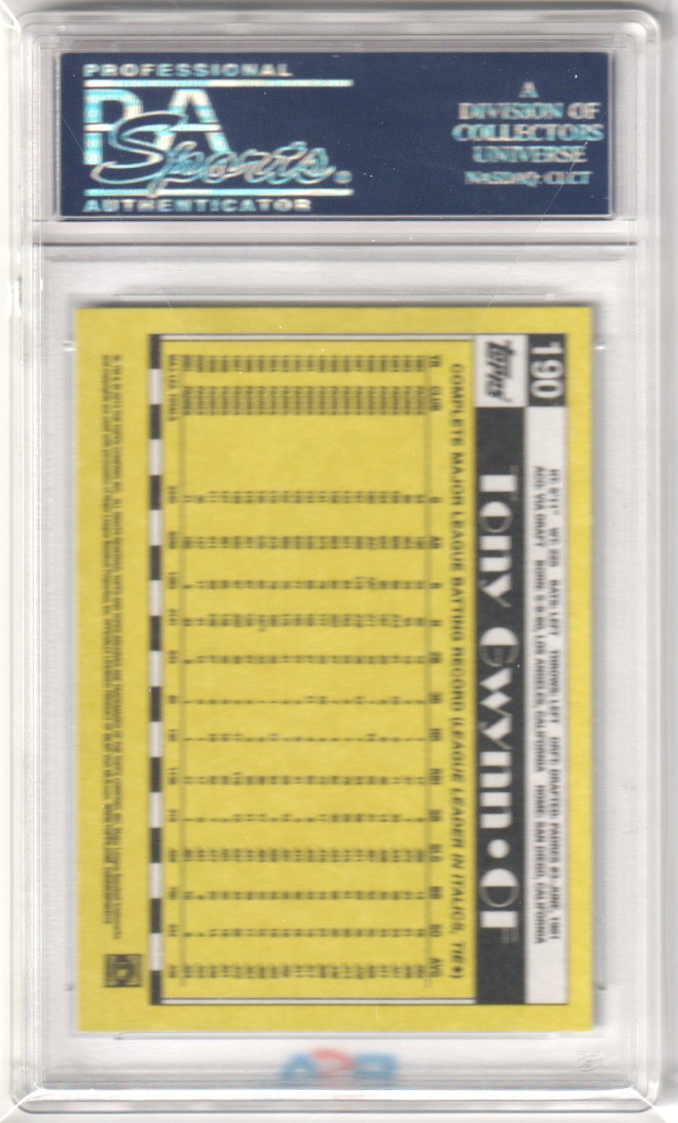 TONY GWYNN 2013 Topps Archives 190 PSA 10 GEM MINT - PADRES Pop 6 - Columbia Hobby - Sports Card Boxes - Toploaders - Card Savers