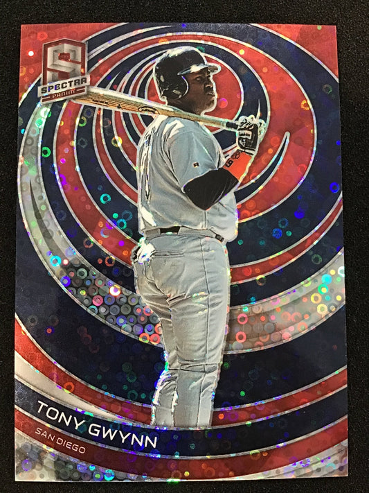 Tony Gwynn 2023 Panini Chronicles Spectra Red Disco /25 #77 SSP Padres - Columbia Hobby - Sports Card Boxes - Toploaders - Card Savers