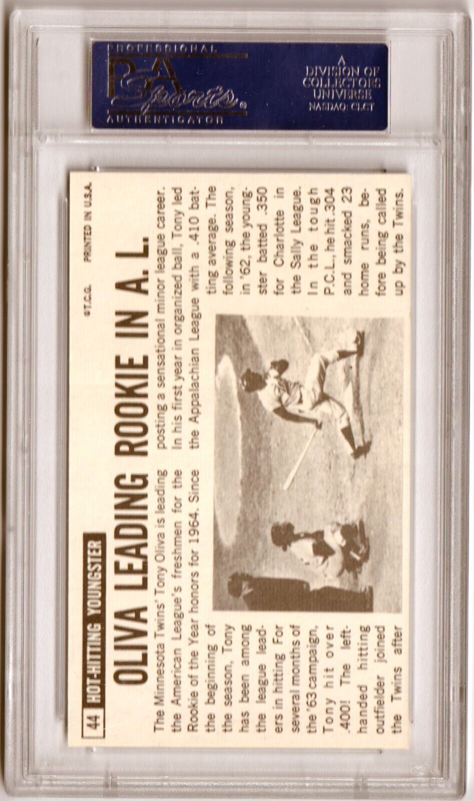 TONY OLIVA 1964 Topps Giants #44 PSA 8 NM - MT - TWINS - Columbia Hobby - Sports Card Boxes - Toploaders - Card Savers