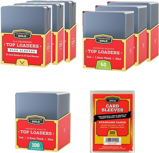 Toploader Collector Bundle - 35pt, 60pt, 100pt plus Soft Sleeves - Columbia Hobby - Sports Card Boxes - Toploaders - Card Savers