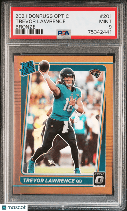 TREVOR LAWRENCE 2021 Panini Donruss Optic Bronze RC Rookie PSA 9 MINT - Columbia Hobby - Sports Card Boxes - Toploaders - Card Savers
