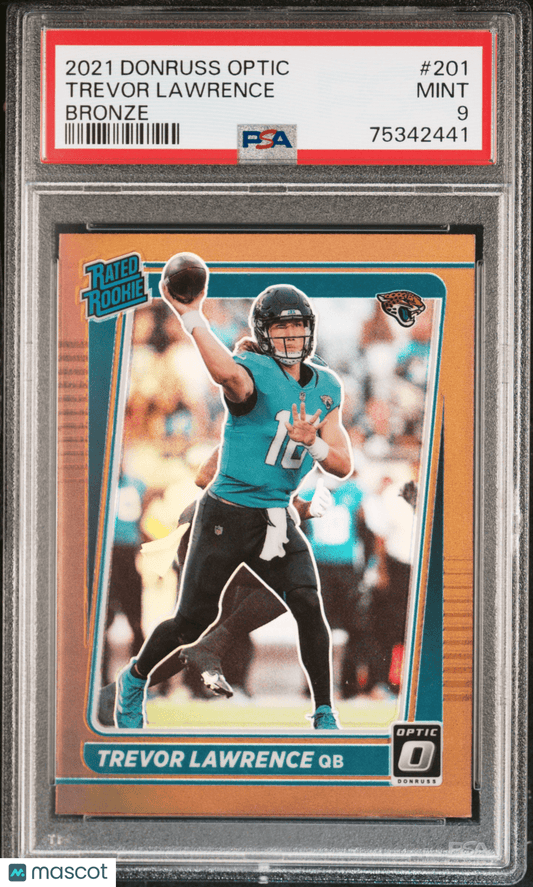 TREVOR LAWRENCE 2021 Panini Donruss Optic Bronze RC Rookie PSA 9 MINT - Columbia Hobby - Sports Card Boxes - Toploaders - Card Savers