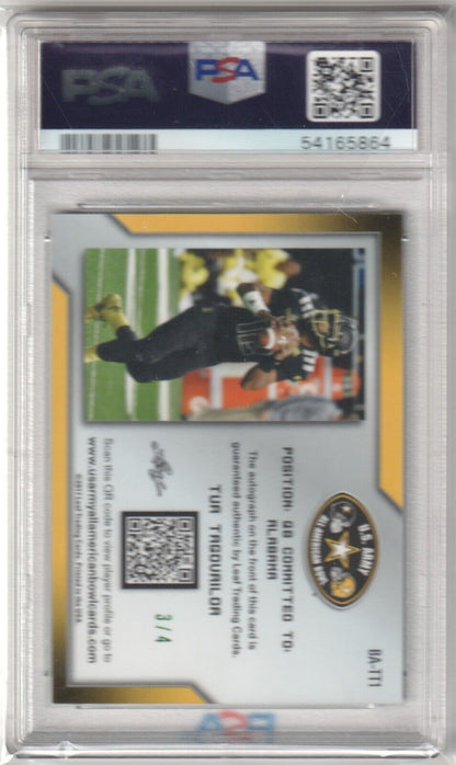 TUA TAGOVAILOA 2017 Leaf Metal Army Autograph Auto Green RC #/4 PSA 9 MINT - Columbia Hobby - Sports Card Boxes - Toploaders - Card Savers
