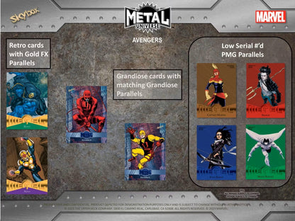 Upper Deck 2024 Marvel Metal Universe Avengers Trading Cards Hobby Box - Columbia Hobby - Sports Card Boxes - Toploaders - Card Savers