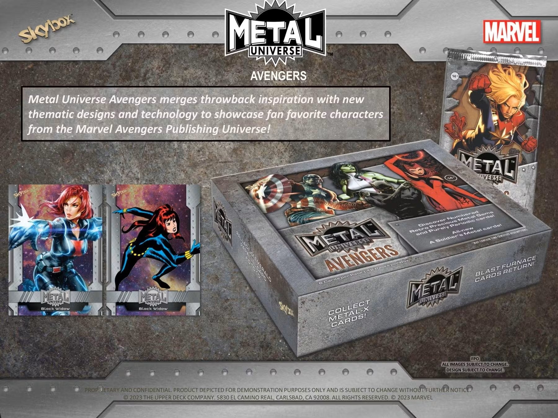 Upper Deck 2024 Marvel Metal Universe Avengers Trading Cards Hobby Box - Columbia Hobby - Sports Card Boxes - Toploaders - Card Savers