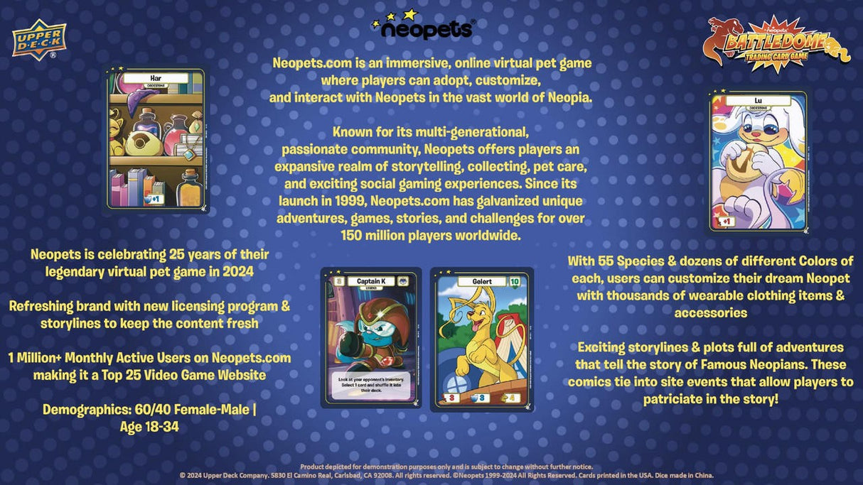 Upper Deck Neopets Battledome Defenders of Neopia Booster Box