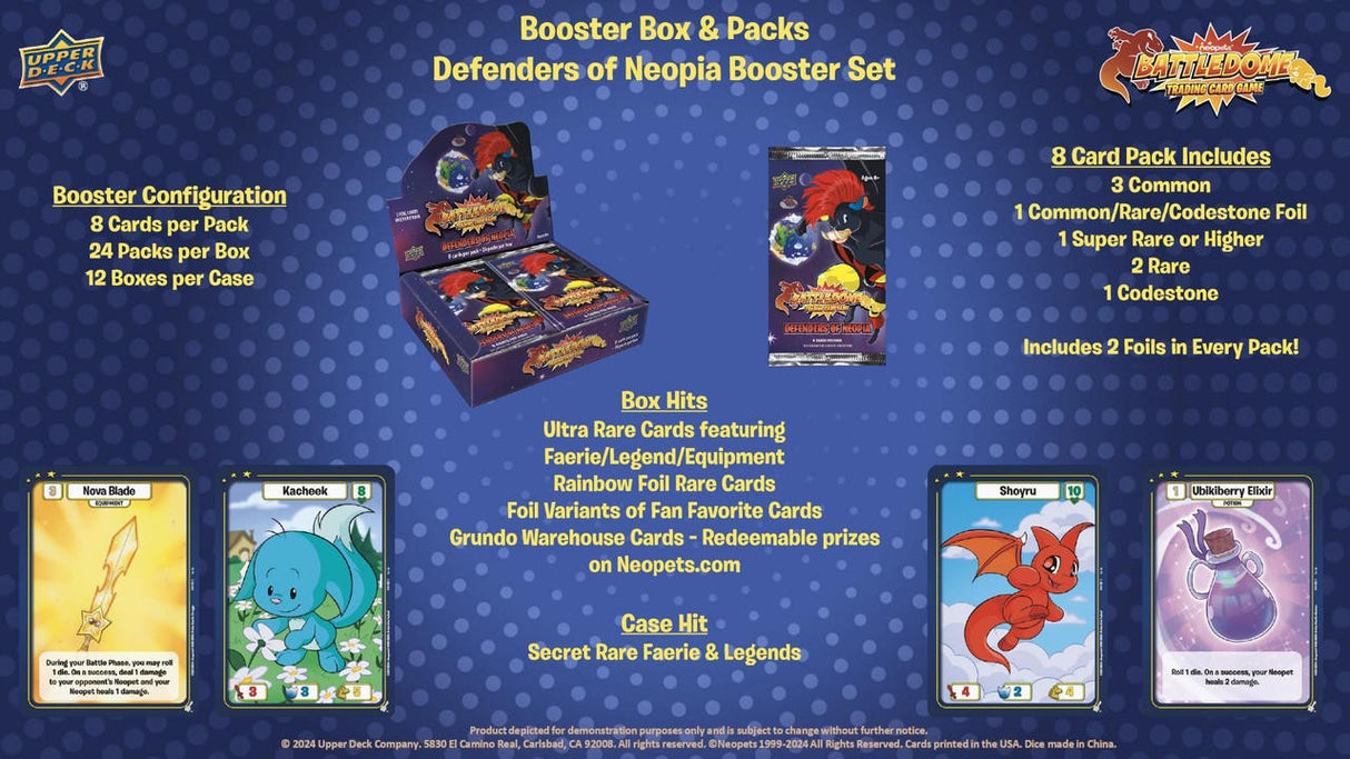 Upper Deck Neopets Battledome Defenders of Neopia Booster Box