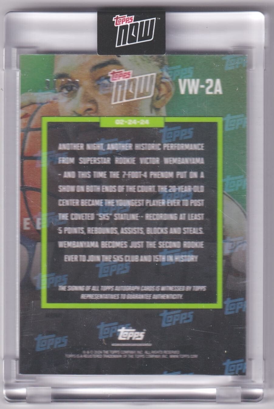 VICTOR WEMBANYAMA 2023 - 24 Topps Now RC Rookie Autograph Auto SP /99 - SPURS - Columbia Hobby - Sports Card Boxes - Toploaders - Card Savers