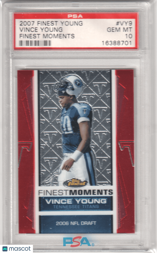 VINCE YOUNG 2007 Topps FinestMoments VY9 PSA 10 GEM MINT - Pop 1 - Columbia Hobby - Sports Card Boxes - Toploaders - Card Savers