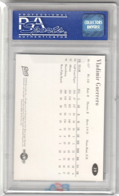 VLADIMIR GUERRERO 1996 Best AA All - Stars RC #19 PSA 10 GEM MINT - EXPOS - Columbia Hobby - Sports Card Boxes - Toploaders - Card Savers