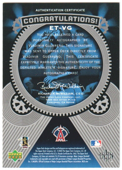 VLADIMIR GUERRERO 2004 Upper Deck Etchings Autograph Auto #/50 - ANGELS - Columbia Hobby - Sports Card Boxes - Toploaders - Card Savers