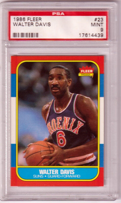 WALTER DAVIS 1986 - 87 Fleer #23 PSA 9 MINT - SUNS - Columbia Hobby - Sports Card Boxes - Toploaders - Card Savers