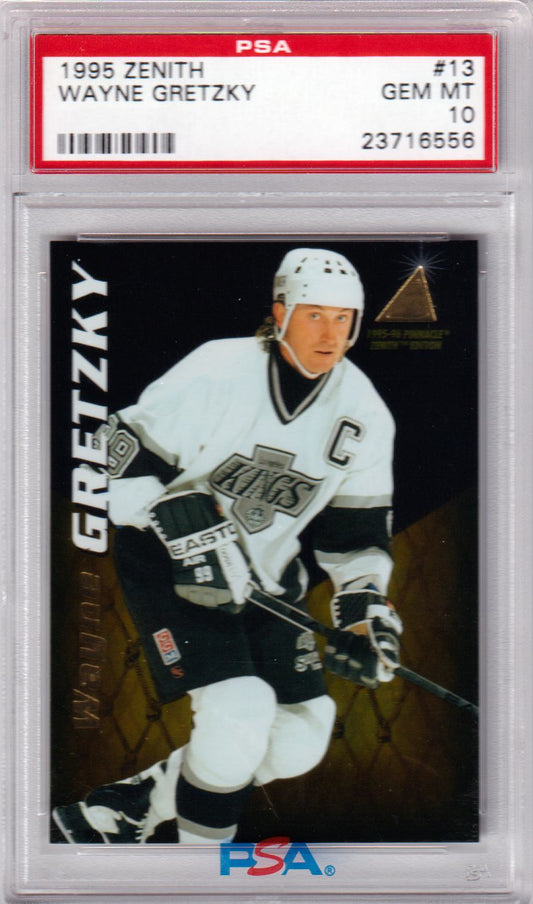 WAYNE GRETZKY 1995 - 96 Pinnacle Zenith #13 PSA 10 GEM MINT - KINGS - Columbia Hobby - Sports Card Boxes - Toploaders - Card Savers