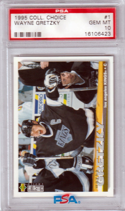 WAYNE GRETZKY 1995 - 96 Upper Deck Collector's Choice #1 PSA 10 GEM MINT - KINGS - Columbia Hobby - Sports Card Boxes - Toploaders - Card Savers