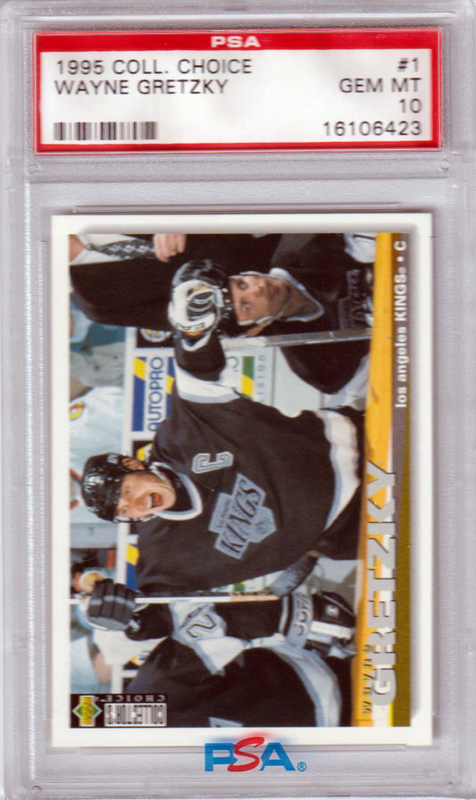 WAYNE GRETZKY 1995 - 96 Upper Deck Collector's Choice #1 PSA 10 GEM MINT - KINGS - Columbia Hobby - Sports Card Boxes - Toploaders - Card Savers