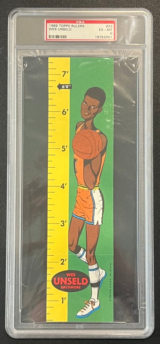 WES UNSELD 1969 - 70 Topps Rulers #22 PSA 6 EXMT - Columbia Hobby - Sports Card Boxes - Toploaders - Card Savers