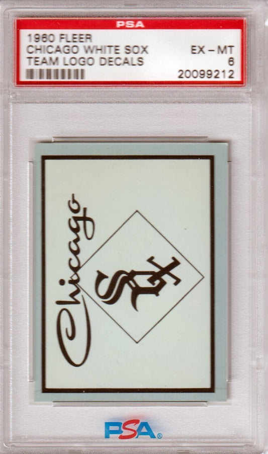WHITE SOX 1960 Fleer Team Logo Decals PSA 7 NM - Columbia Hobby - Sports Card Boxes - Toploaders - Card Savers