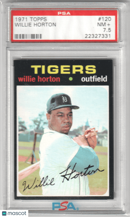 WILLIE HORTON 1971 Topps #120 PSA 7.5 NM+ - TIGERS - Columbia Hobby - Sports Card Boxes - Toploaders - Card Savers