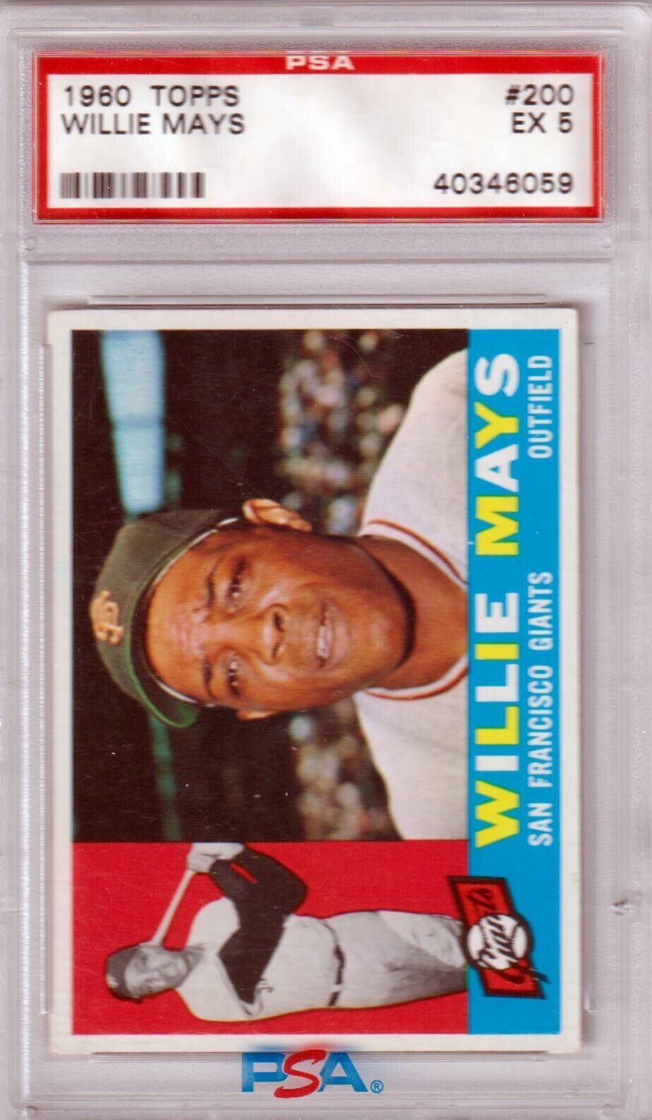 WILLIE MAYES 1960 Topps #200 PSA 5 EX - GIANTS - Columbia Hobby - Sports Card Boxes - Toploaders - Card Savers