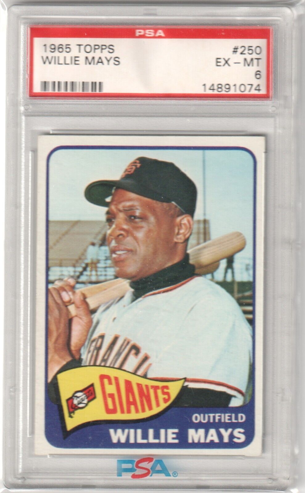 WILLIE MAYS 1965 Topps #250 Graded PSA 6 EX - MT - GIANTS - Columbia Hobby - Sports Card Boxes - Toploaders - Card Savers