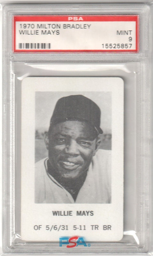 WILLIE MAYS 1970 Milton Bradley Graded PSA 9 MINT - GIANTS - Columbia Hobby - Sports Card Boxes - Toploaders - Card Savers