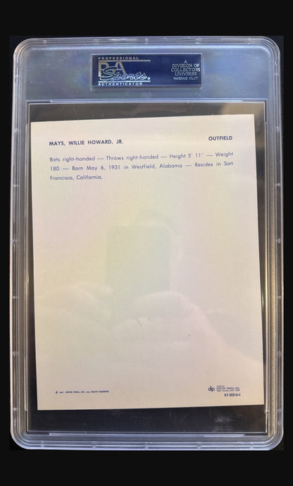 1967 Dexter Press Premiums Willie Mays graded PSA 8 trading card - back