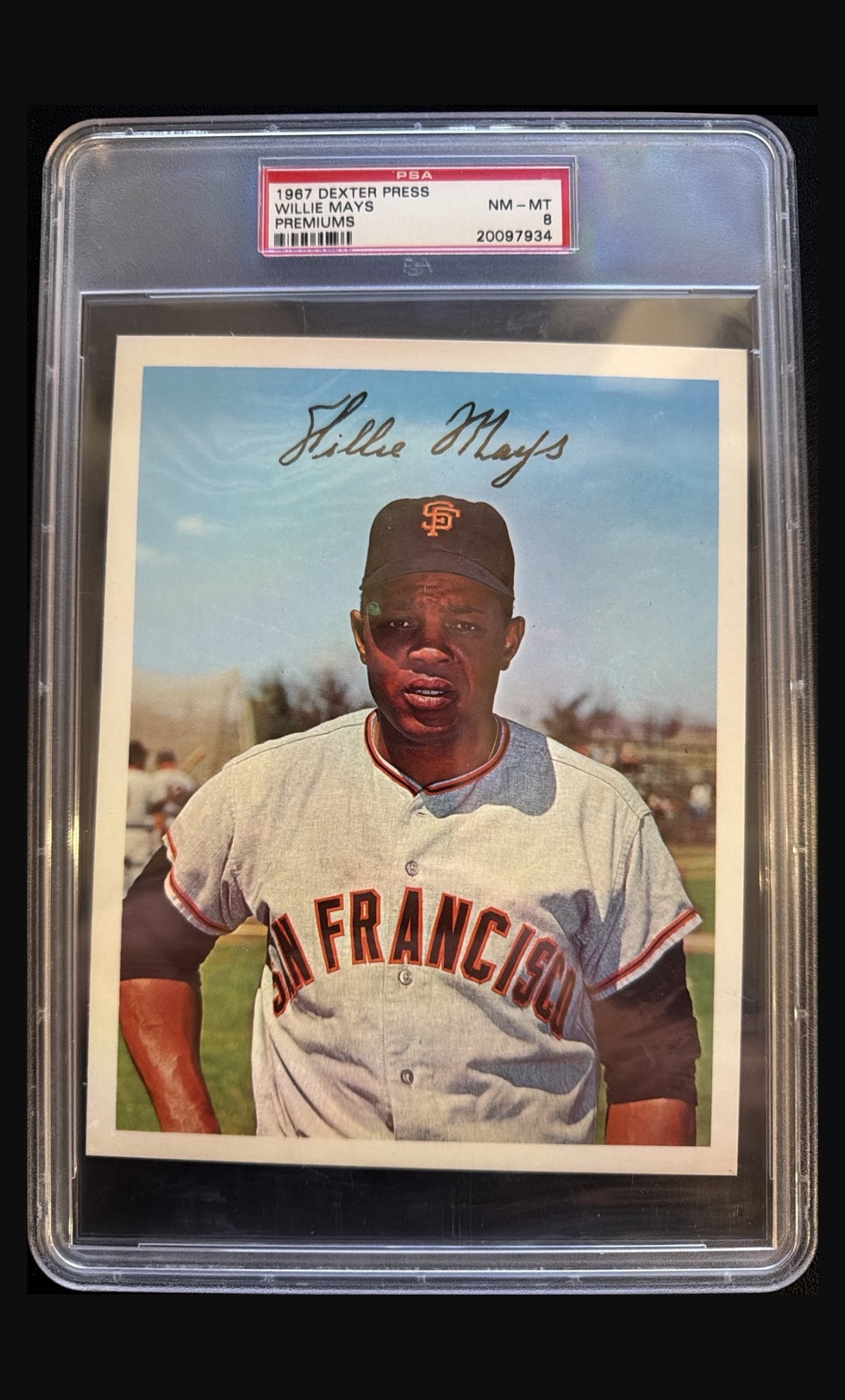 1967 Dexter Press Premiums Willie Mays graded PSA 8 trading card - front
