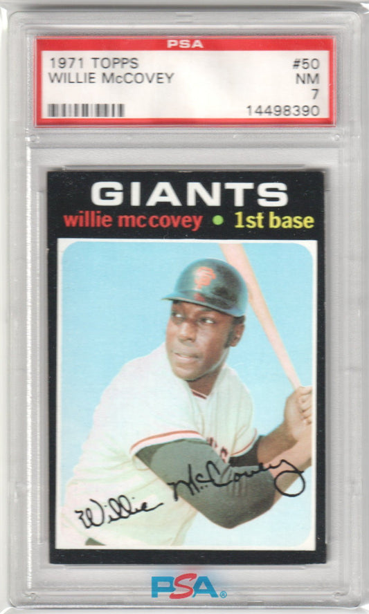 WILLIE McCOVEY 1971 Topps #50 PSA 7 NM - GIANTS - Columbia Hobby - Sports Card Boxes - Toploaders - Card Savers