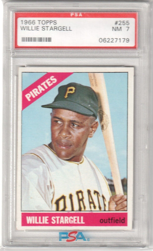 WILLIE STARGELL 1966 Topps #255 PSA 7 NM - PIRATES - Columbia Hobby - Sports Card Boxes - Toploaders - Card Savers