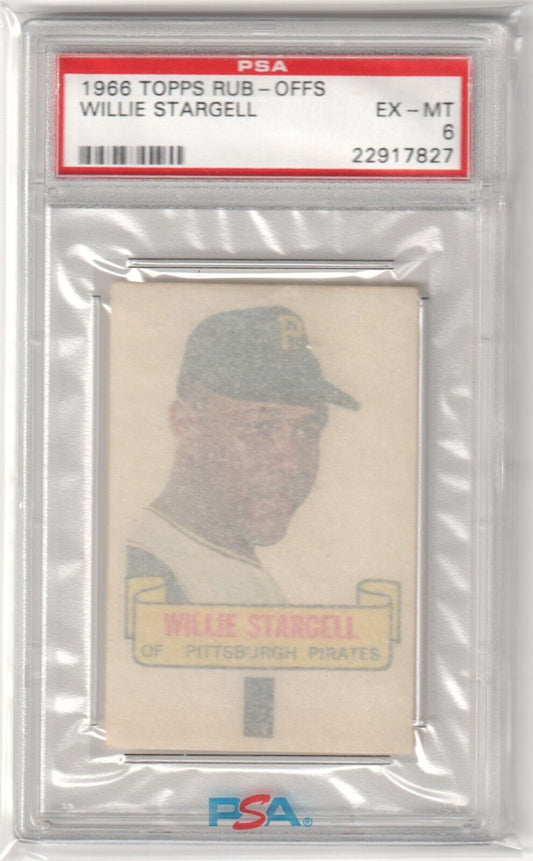 WILLIE STARGELL 1966 Topps Rub - Offs PSA 6 EX - MT - PIRATES - Columbia Hobby - Sports Card Boxes - Toploaders - Card Savers