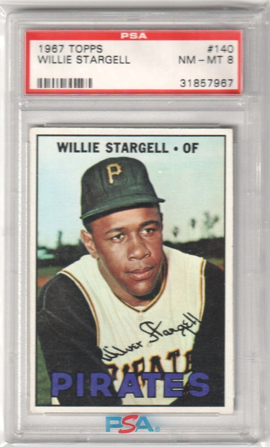 WILLIE STARGELL 1967 Topps #140 PSA 8 NM - MT - PIRATES - Columbia Hobby - Sports Card Boxes - Toploaders - Card Savers