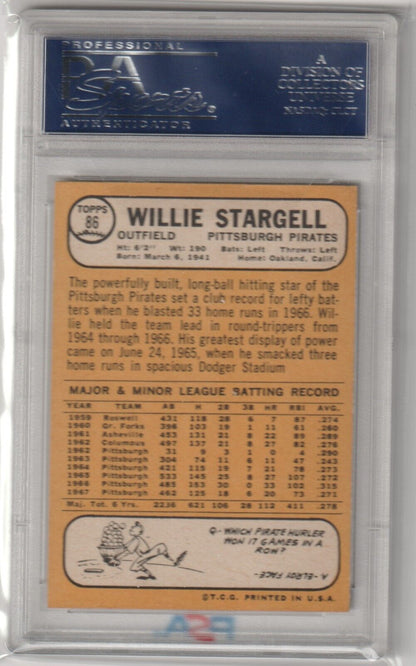 WILLIE STARGELL 1968 Topps #86 PSA 7 NM - PIRATES - Columbia Hobby - Sports Card Boxes - Toploaders - Card Savers